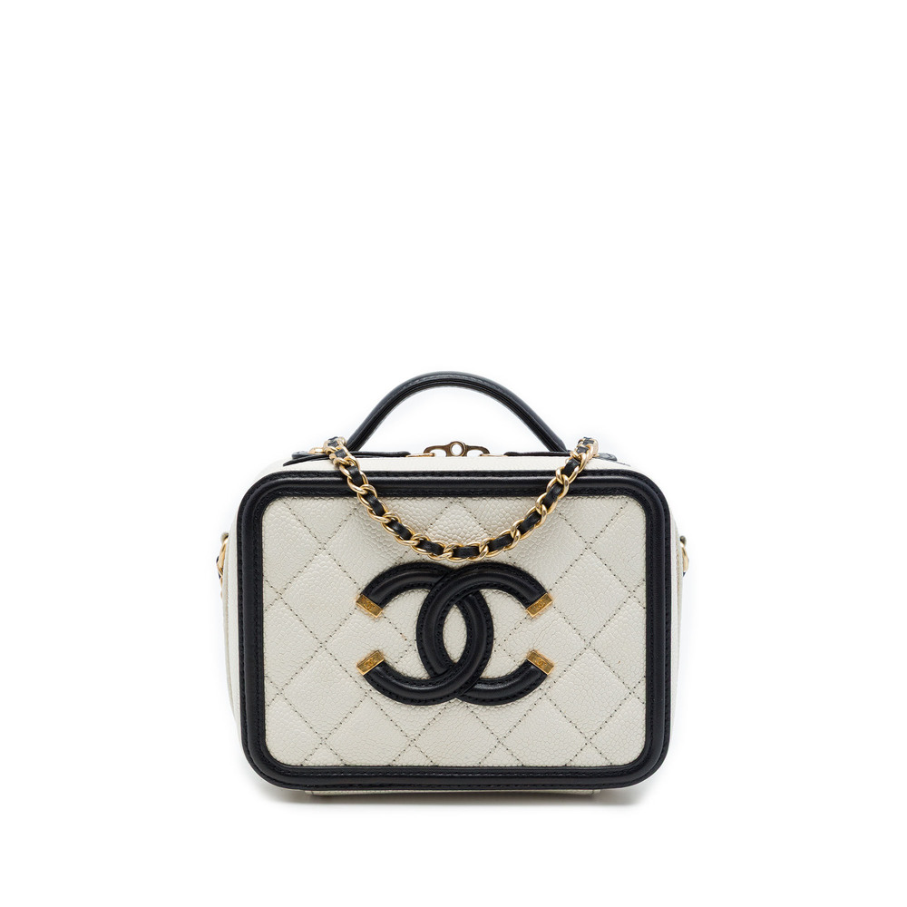 Pre-Loved Chanel Small Caviar CC Filigree Vanity Case